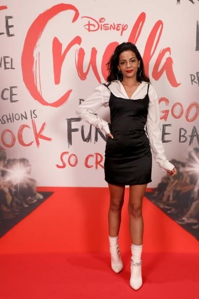 Sindy Off attends the “Cruella” Paris Gala Screening at cinema Le Grand Rex on June 11, 2021 in Paris, France.