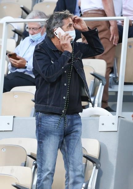 Julien Clerc attends day 13 of the 2021 Roland-Garros, French Open, a Grand Slam tennis tournament at Roland-Garros stadium on June 11, 2021 in...