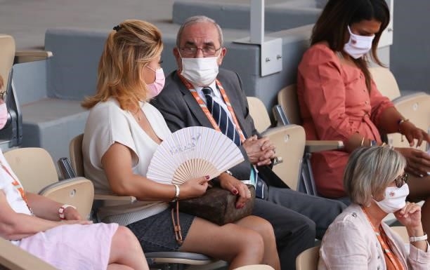 Former FFT President Jean Gachassin attends day 13 of the 2021 Roland-Garros, French Open, a Grand Slam tennis tournament at Roland-Garros stadium on...
