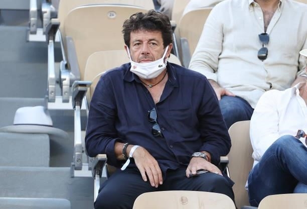 Patrick Bruel attends day 13 of the 2021 Roland-Garros, French Open, a Grand Slam tennis tournament at Roland-Garros stadium on June 11, 2021 in...