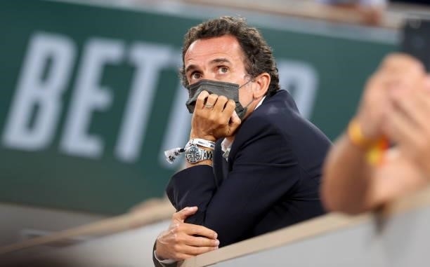 Alexandre Bompard attends day 13 of the 2021 Roland-Garros, French Open, a Grand Slam tennis tournament at Roland-Garros stadium on June 11, 2021 in...