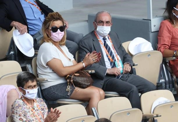 Former FFT President Jean Gachassin attends day 13 of the 2021 Roland-Garros, French Open, a Grand Slam tennis tournament at Roland-Garros stadium on...