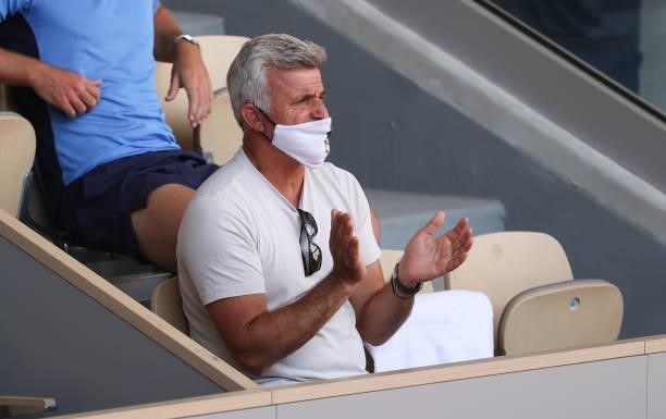 Apostolos Tsitsipas, coach and father of Stefanos Tsitsipas of Greece during day 13 of the French Open 2021, Roland-Garros 2021, Grand Slam tennis...