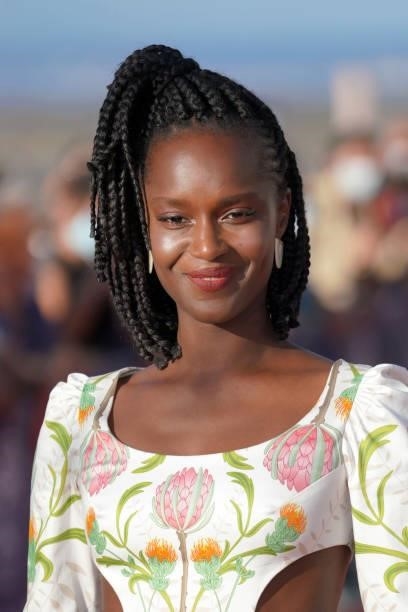 Fatou N'Diaye attends the red carpet closing ceremony of the 35th Cabourg Film Festival - Day Four on June 12, 2021 in Cabourg, France.