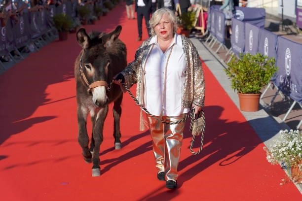 Suzel Pietri attends the red carpet closing ceremony of the 35th Cabourg Film Festival - Day Four on June 12, 2021 in Cabourg, France.