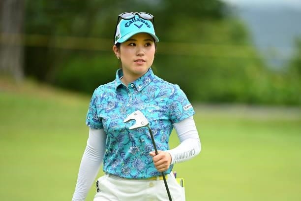 Yuna Nishimura of Japan is seen on the 7th green during the final round of the Ai Miyazato Suntory Ladies Open at Rokko Kokusai Golf Club on June 13,...
