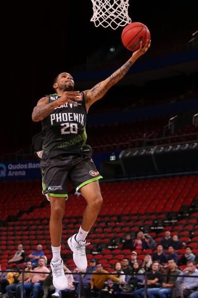 Keifer Sykes of the Phoenix drives to the basket during game two of the NBL Semi-Final Series between the South East Melbourne Phoenix and Melbourne...