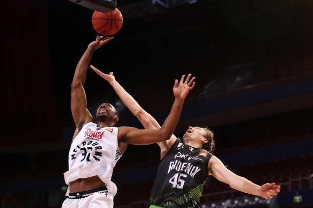 Scotty Hopson of Melbourne United lays up a shot during game two of the NBL Semi-Final Series between the South East Melbourne Phoenix and Melbourne...