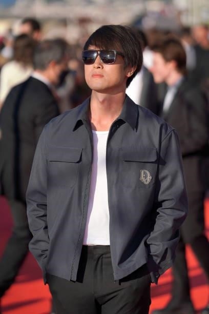 Guang Huo attends the red carpet of closing ceremony of the 35th Cabourg Film Festival - Day Four on June 12, 2021 in Cabourg, France.