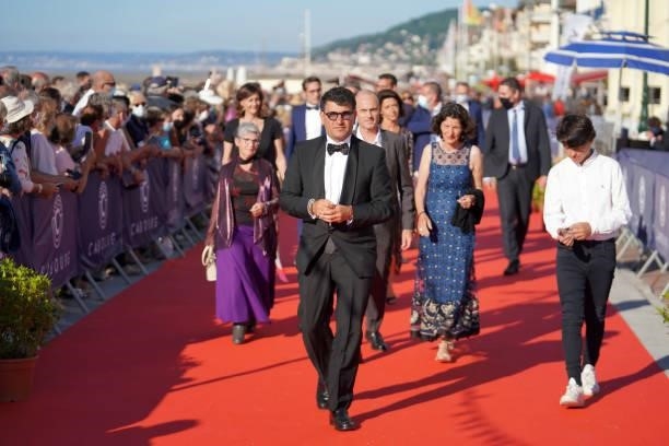 Tristan Duval, mayor of Cabourg, attends the red carpet of closing ceremony of the 35th Cabourg Film Festival - Day Four on June 12, 2021 in Cabourg,...