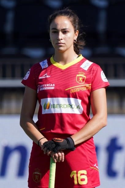 Candela Mejias of Spain during the Euro Hockey Championships Women match between Belgium and Spain at Wagener Stadion on June 13, 2021 in Amstelveen,...