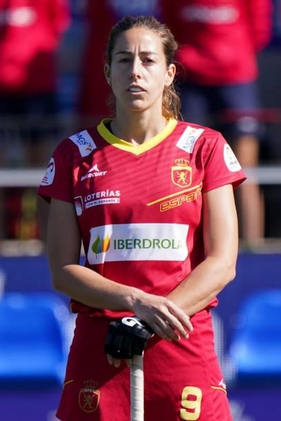 Maria Lopez of Spain during the Euro Hockey Championships Women match between Belgium and Spain at Wagener Stadion on June 13, 2021 in Amstelveen,...