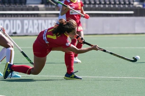 Lola Riera of Spain during the Euro Hockey Championships Women match between Belgium and Spain at Wagener Stadion on June 13, 2021 in Amstelveen,...