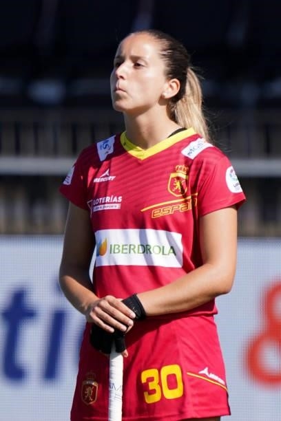 Patricia Alvarez of Spain during the Euro Hockey Championships Women match between Belgium and Spain at Wagener Stadion on June 13, 2021 in...