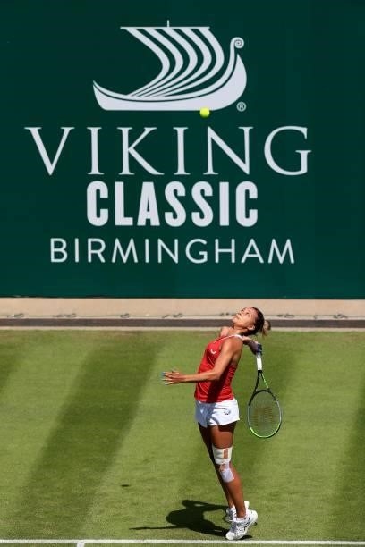 Eden Silva of Great Britain in action against Giulia Gatto-Monticone of Italy in qualifying during the Viking Classic Birmingham at Edgbaston Priory...