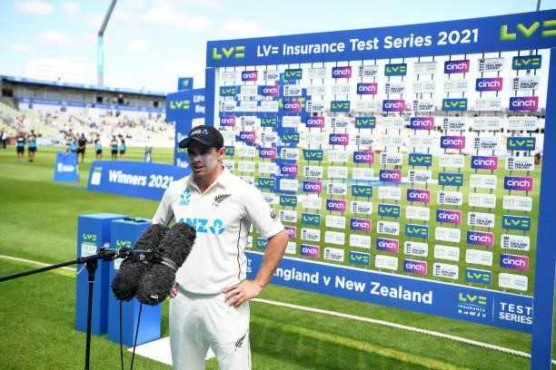 Tom Latham of New Zealand looks on following Day Four of the Second Test LV= Insurance Test Series match between England and New Zealand at Edgbaston...