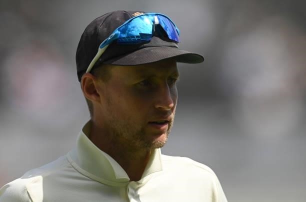 Joe Root of England looks on after the second LV= Test match against New Zealand at Edgbaston on June 13, 2021 in Birmingham, England.