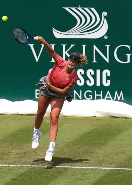 Coco Vandeweghe of USA in action against Kateryna Kozlova of Ukraine in qualifying during the Viking Classic Birmingham at Edgbaston Priory Club on...