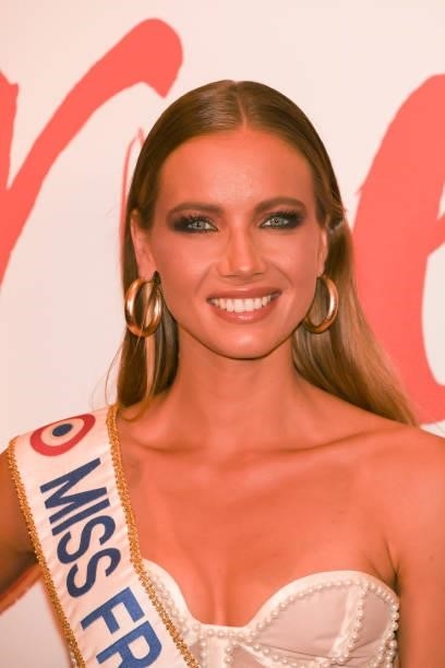 Miss France Amandine Petit attends the “Cruella” Paris Gala Screening at cinema Le Grand Rex on June 11, 2021 in Paris, France.