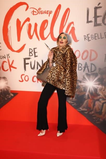 Capucine Anav attends the “Cruella” Paris Gala Screening at cinema Le Grand Rex on June 11, 2021 in Paris, France.