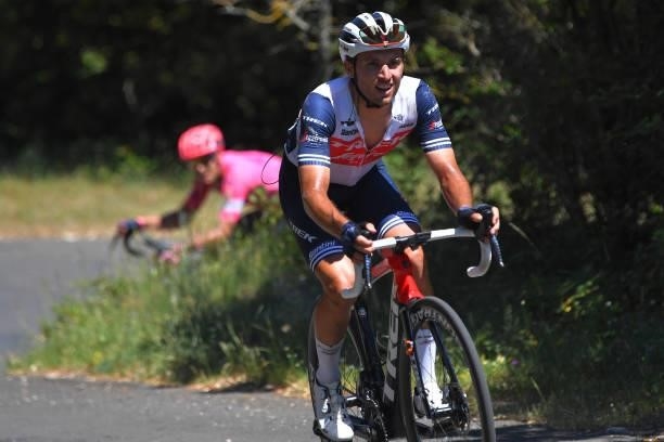 Gianluca Brambilla of Italy and Team Trek - Segafredo in breakaway during the 45th La Route d'Occitanie - La Depeche Du Midi 2021, Stage 4 a 151,2km...