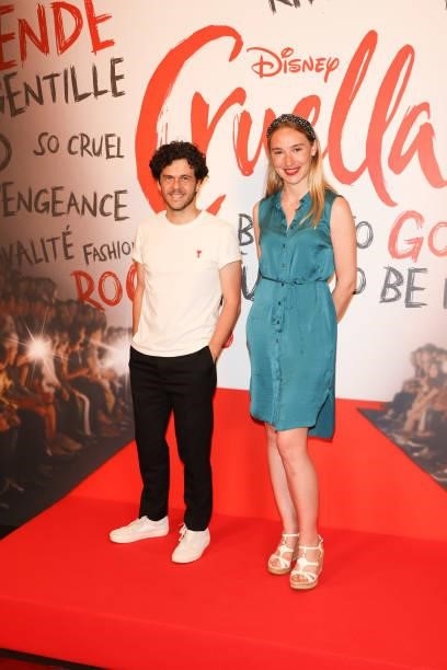 Michael Gregorio and Deborah François attends the “Cruella” Paris Gala Screening at cinema Le Grand Rex on June 11, 2021 in Paris, France.