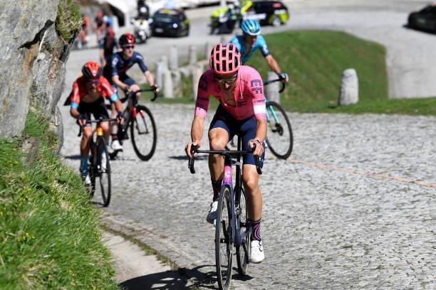 Neilson Powless of United States and Team EF Education - Nippo in breakaway during the 84th Tour de Suisse 2021, Stage 8 a 159,5km stage from...