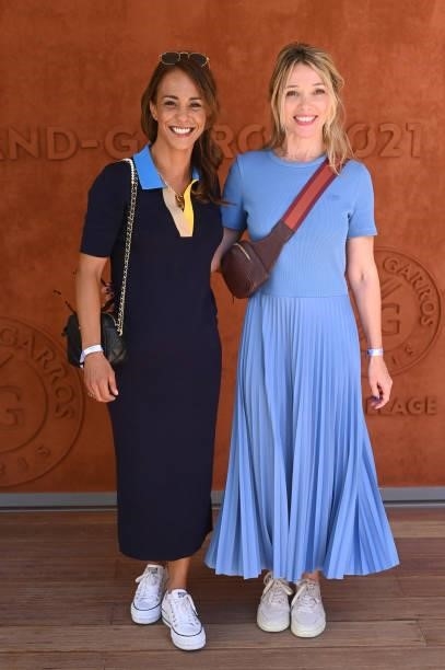 Alice Belaidi and Anne Marivin attend the French Open 2021at Roland Garros on June 13, 2021 in Paris, France.