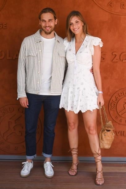 Théo Fleury and Camille Cerf attends the French Open 2021at Roland Garros on June 13, 2021 in Paris, France.