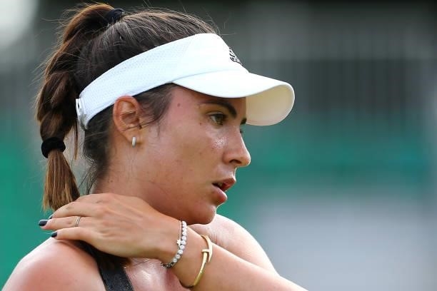 Elena Gabriela Ruse of Romania looks on during day 1 of the Nottingham Trophy at Nottingham Tennis Centre on June 13, 2021 in Nottingham, England.