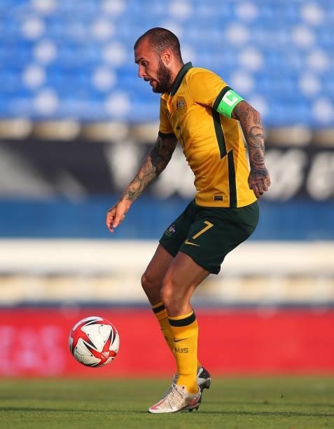 Anthony Kalik of Australia looks on during a International Friendly match between Mexico and Australia at Marbella Municipal Stadium on June 12, 2021...