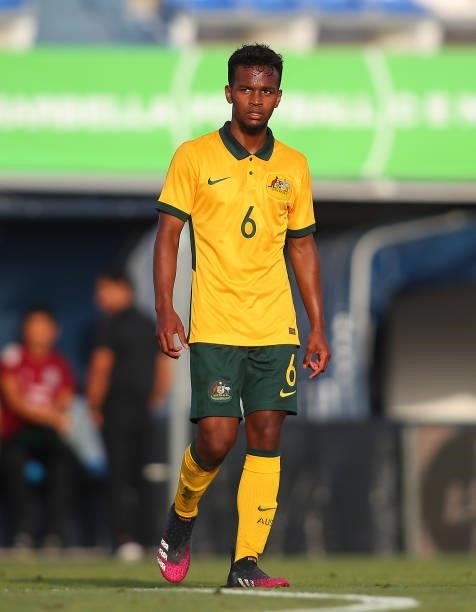 Tyrese Francois of Australia looks on during a International Friendly match between Mexico and Australia at Marbella Municipal Stadium on June 12,...