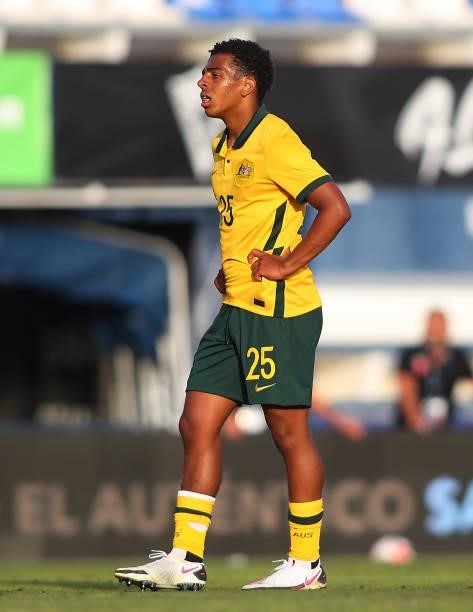 Caleb Watts of Australia looks on during a International Friendly match between Mexico and Australia at Marbella Municipal Stadium on June 12, 2021...