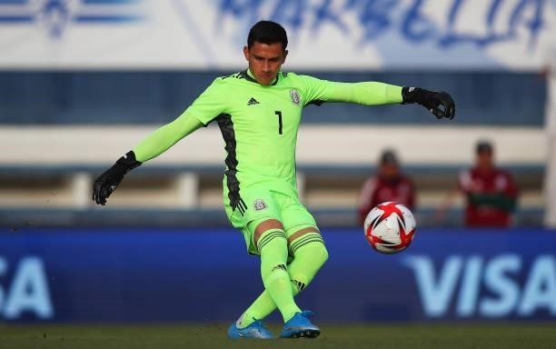 Luis Ángel Malagón Velázquez of Mexico in action during a International Friendly match between Mexico and Australia at Marbella Municipal Stadium on...