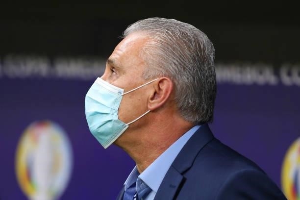 Tite of Brazil looks on before a Group B match between Brazil and Venezuela as part of Copa America 2021 at Mane Garrincha Stadium on June 13, 2021...