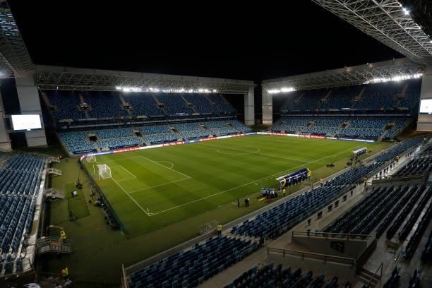General view of an empty Arena Pantanal before a Group B match between Ecuador and Colombia on June 13, 2021 in Cuiaba, Brazil.