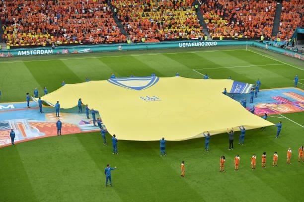 General view of the opening ceremony prior to the UEFA Euro 2020 Championship Group C match between Netherlands and Ukraine on June 13, 2021 in...