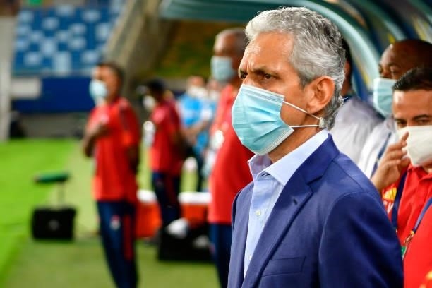 Head coach of Colombia Reinaldo Rueda looks on before a Group B match between Ecuador and Colombia at Arena Pantanal on June 13, 2021 in Cuiaba,...