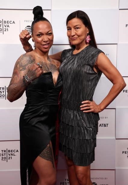 Kali Reis and Kimberly Guerrero attend 2021 Tribeca Festival Premiere of "Catch The Fair One