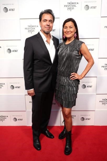 Johnny Guerrero and Kimberly Guerrero attend 2021 Tribeca Festival Premiere of "Catch The Fair One