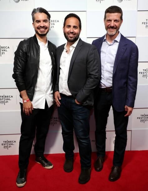 Chris Triana, Michael D'Alto and Claude Amadeo attend 2021 Tribeca Festival Premiere of "Catch The Fair One