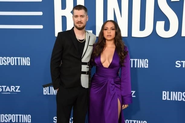 Rafael Casal and Jasmine Cephas Jones attend the Blindspotting Los Angeles Premiere at Hollywood Forever on June 13, 2021 in Hollywood, California.