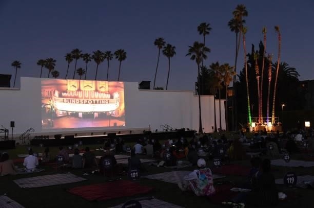 View of the screen during the Blindspotting Los Angeles Premiere at Hollywood Forever on June 13, 2021 in Hollywood, California.