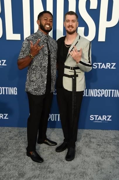 Justin Chu Cary and Rafael Casal attend the Blindspotting Los Angeles Premiere at Hollywood Forever on June 13, 2021 in Hollywood, California.