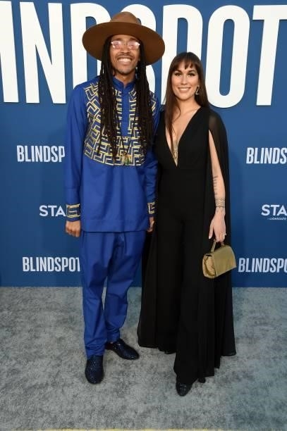 Jon Boogz and Malaena Eagle attend the Blindspotting Los Angeles Premiere at Hollywood Forever on June 13, 2021 in Hollywood, California.