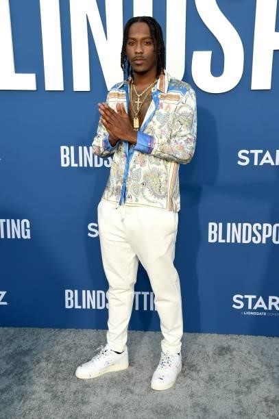 Myles Yachts attends the Blindspotting Los Angeles Premiere at Hollywood Forever on June 13, 2021 in Hollywood, California.
