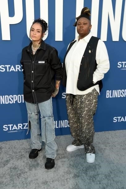 Kehlani and Jjaahz attend the Blindspotting Los Angeles Premiere at Hollywood Forever on June 13, 2021 in Hollywood, California.