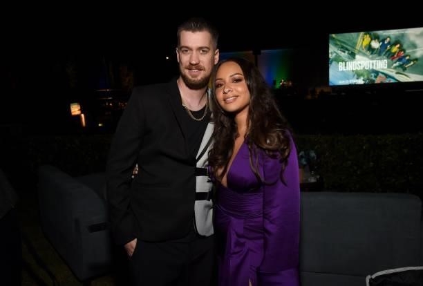 Rafael Casal and Jasmine Cephas Jones attend the Blindspotting Los Angeles Premiere at Hollywood Forever on June 13, 2021 in Hollywood, California.