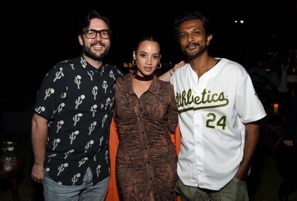 Dascha Polanco and Utkarsh Ambudkar attend the Blindspotting Los Angeles Premiere at Hollywood Forever on June 13, 2021 in Hollywood, California.