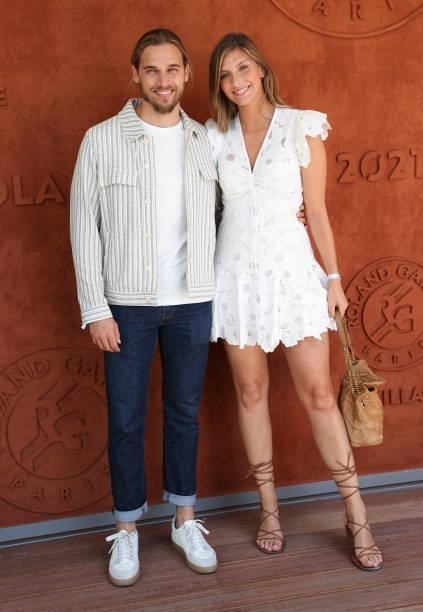 Camille Cerf, and Theo Fleury attend the Men's Singles Final during day 15 of the 2021 Roland-Garros, French Open, a Grand Slam tennis tournament at...